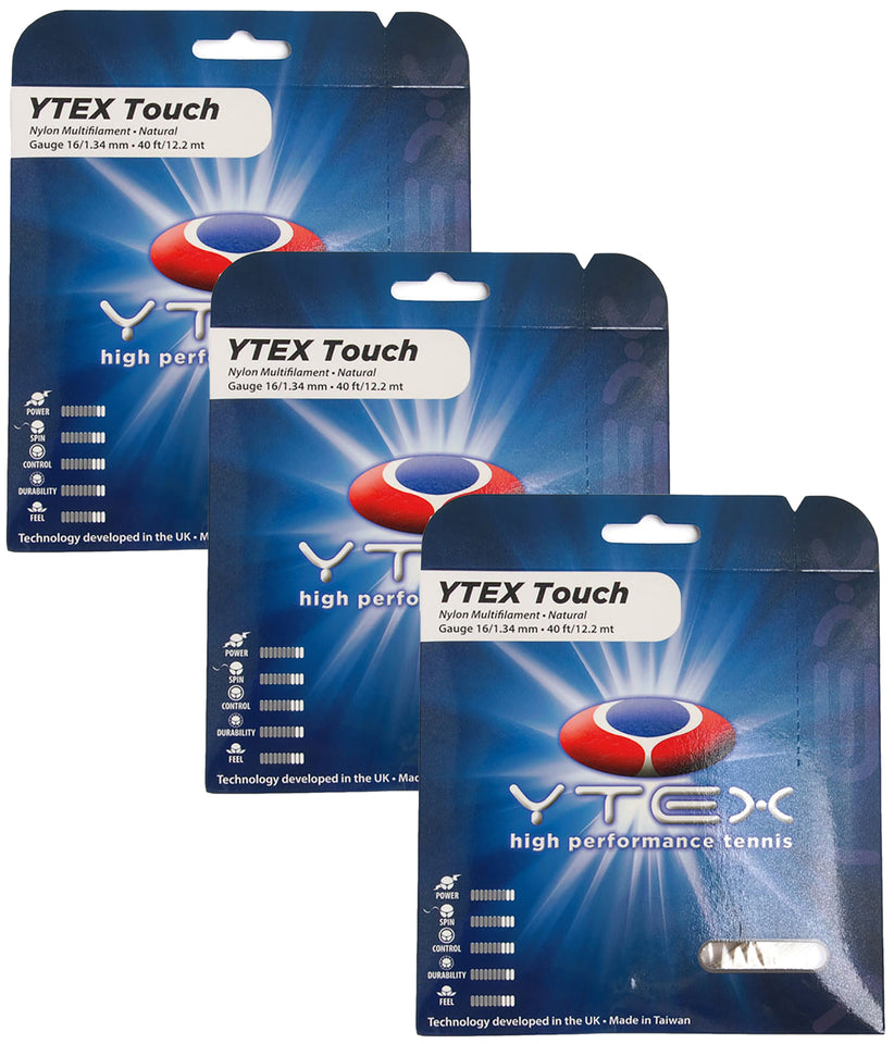 YTEX Touch Natural Nylon Multifilament Tennis Racquet String (16 Gauge,  1.34mm)
